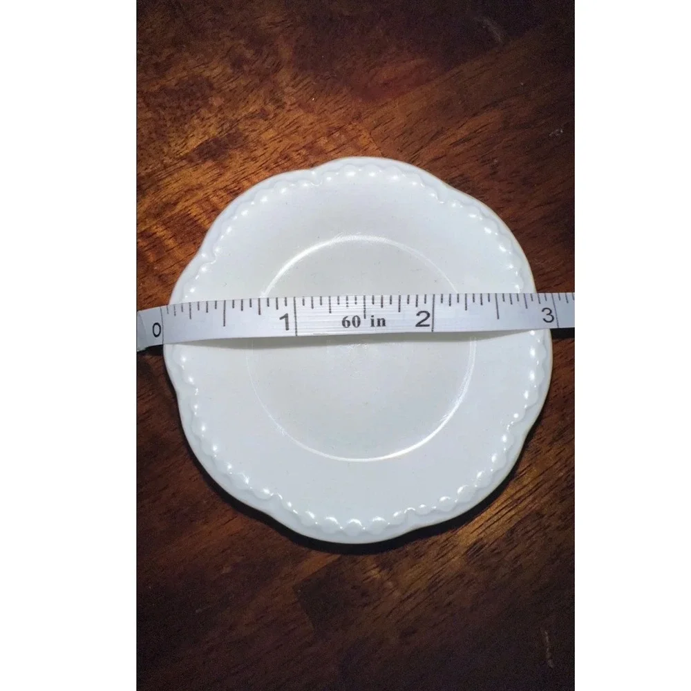 Johnson Bros England White‎ Scalloped Rim Trinket Butter Dish Small Plate